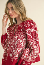 Load image into Gallery viewer, Red Medallion Print Blouse
