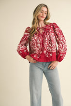 Load image into Gallery viewer, Red Medallion Print Blouse
