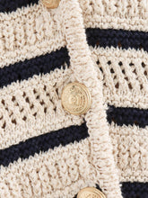 Load image into Gallery viewer, V-neck striped knitted Cardigan vest
