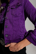 Load image into Gallery viewer, Purple Slim denim jacket
