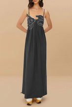 Load image into Gallery viewer, Vivid goldfish embroidered strappy maxi dress
