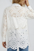 Load image into Gallery viewer, Eyelet Embroidery Long Sleeve Coverup
