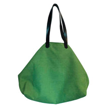 Load image into Gallery viewer, Leather and Cotton Canvas Tote Green
