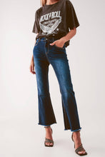 Load image into Gallery viewer, Cropped kickflare denim in mid washing
