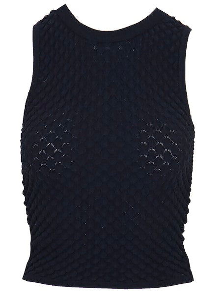 Black Bubble Knit Tank