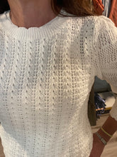 Load image into Gallery viewer, White Scalloped Neck Sweater
