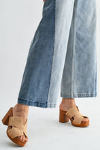 Load image into Gallery viewer, Wide-Leg Two-Tone High Waist Denim Jeans
