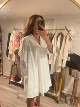 Load image into Gallery viewer, White A Line Kaftan Poplin Collar Dress

