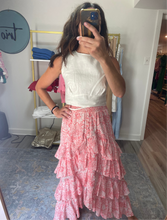 Load image into Gallery viewer, Pink Rose Print Maxi Skirt
