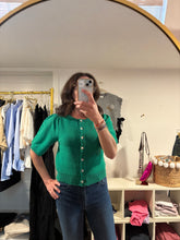 Load image into Gallery viewer, Button Front Closure Short Sleeve Knit Cardigan
