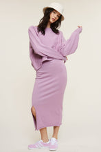 Load image into Gallery viewer, Lavender Asymmetrical Top with Knit Skirt Set
