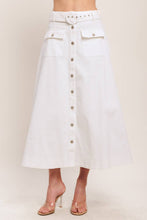 Load image into Gallery viewer, White woven midi skirt

