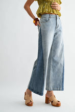 Load image into Gallery viewer, Wide-Leg Two-Tone High Waist Denim Jeans
