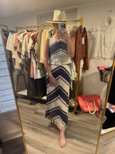 Load image into Gallery viewer, Navy and Cream Chevron Crochet Maxi Set
