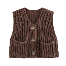 Load image into Gallery viewer, Chunky Knit Button Front Vest
