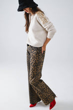 Load image into Gallery viewer, Leopard Print With Front and Back Ombré Jeans
