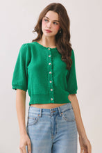 Load image into Gallery viewer, Button Front Closure Short Sleeve Knit Cardigan
