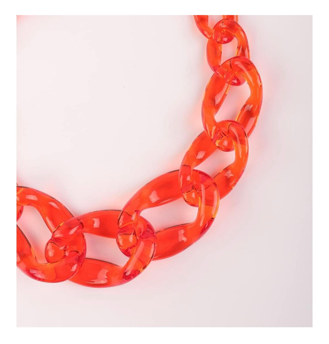 Red Acrylic Chain Necklace
