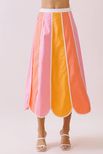 Load image into Gallery viewer, Color Block Paneled Design A Line Midi Skirt
