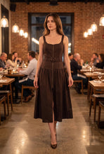 Load image into Gallery viewer, Belted Zip Front Midi Dress
