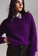 Load image into Gallery viewer, High Round Neck Waffle Weave Sweater
