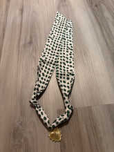 Load image into Gallery viewer, Green dot Convertible Scarf Necklace with heart Adjustable Silk Scarf Statement
