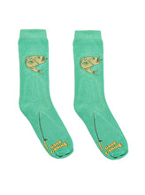 Load image into Gallery viewer, Green 3D Fish Crew Socks
