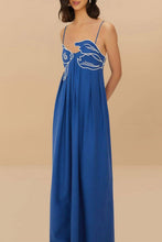 Load image into Gallery viewer, Vivid goldfish embroidered strappy maxi dress
