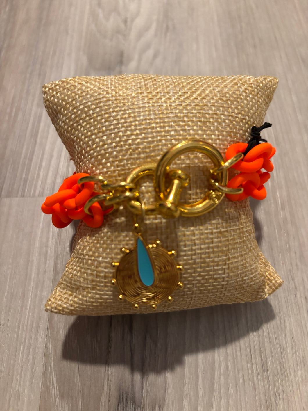 Orange Acrylic Chain Bracelet