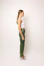 Load image into Gallery viewer, Green Denim Foil Coated Pants
