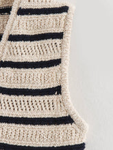 Load image into Gallery viewer, V-neck striped knitted Cardigan vest
