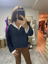 Load image into Gallery viewer, Navy Three Button Cardigan
