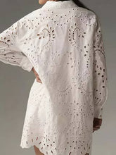 Load image into Gallery viewer, Eyelet Embroidery Long Sleeve Coverup
