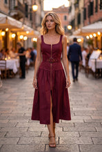 Load image into Gallery viewer, Belted Zip Front Midi Dress
