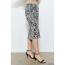 Load image into Gallery viewer, Glitter Detail Abstract Jacquard Knit Skirt
