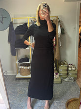 Load image into Gallery viewer, Black Side Shirred Dress
