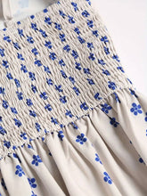 Load image into Gallery viewer, Sardine print smocked sundress seaside ocean strap dress
