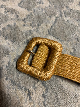 Load image into Gallery viewer, TAN SQUARE BUCKLE  RAFFIA BELT
