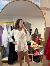 Load image into Gallery viewer, Eyelet Embroidery Long Sleeve Coverup
