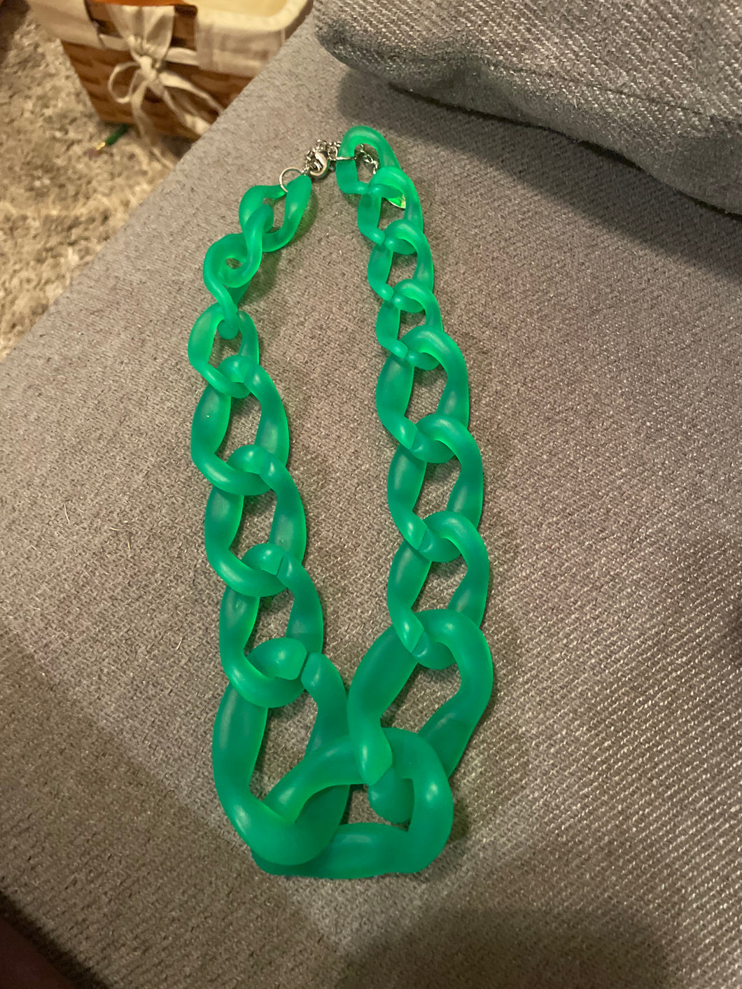Green Acrylic Chain Necklace