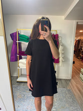 Load image into Gallery viewer, Black Shift Dress with Bows
