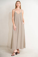 Load image into Gallery viewer, Striped brown woven midi dress
