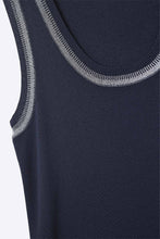 Load image into Gallery viewer, Navy Sleeveless Knit Top with Metallic Trim
