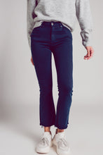 Load image into Gallery viewer, Flare Cropped Jeans with Frayed Hem
