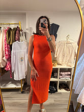 Load image into Gallery viewer, Orange Knit Tank Dress
