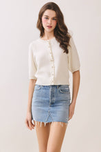 Load image into Gallery viewer, Button Front Closure Short Sleeve Knit Cardigan
