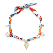 Load image into Gallery viewer, Green dot Convertible Scarf Necklace with heart Adjustable Silk Scarf Statement
