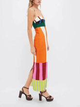 Load image into Gallery viewer, Color block stripes strappy sundress
