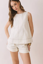 Load image into Gallery viewer, Contrast Stitch Detail Sleeveless A-Line Top
