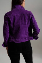 Load image into Gallery viewer, Purple Slim denim jacket
